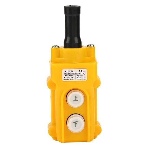 Chain Hoist Push Button Pendant Controller With Up And Down Switches Rainproof ABS Housing AC 250V 5A COB 61 Model Heavy Duty Lift Control For Industrial Hoists Applications
