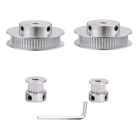 Aluminum 5mm Bore 60 Tooth 2GT Timing Pulleys Set With 20T GT2 Pulleys And 200mm Closed Loop Belts For 6mm Wide Belts Ideal DIY Kit For 3D Printers And CNC Machines Includes Wrench