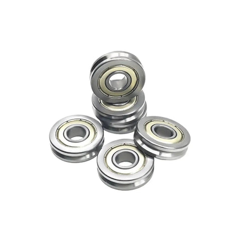 Built Rock Solid Premium V Groove Guide Pulley And Sealed Linear Rail Bearing With Heavy Duty Carbon Steel Sheave stacked in a group.