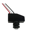 Side view of Dusk To Dawn Outdoor Light Sensor Switch, DC 8-50V Photoelectric Switch with 3.5A Load, black casing with wires visible