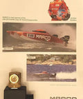Heavy Duty 24 Volt Electric Solenoid Valve For Boat Freshwater Systems Featuring Solid Brass Construction And Quarter Inch Ports, shown with racing sponsorship.