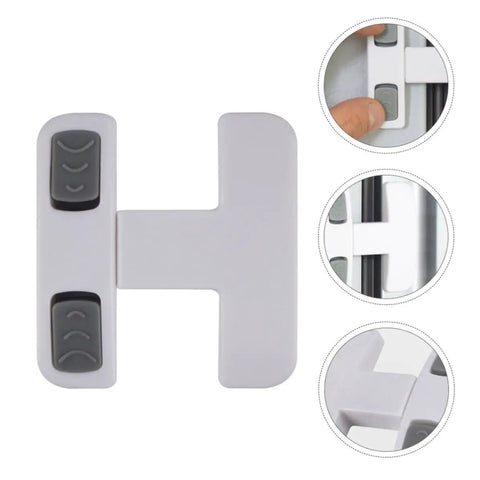 Fridge And Cabinet Safety Lock Set With Protective Plastic Covers, Quick Peel And Stick No Drill Install, Strong Adhesive Tape