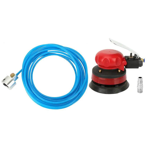 5 Inch Wet Orbital Air Palm Sander Kit With Pro Grade Pneumatic Power, Portable Handheld One Quarter Inch Inlet, hose included