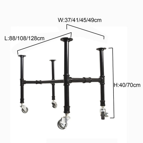 Heavy Duty Table Legs With 360 Degree Swivel Casters For Office Furniture Stand, featuring adjustable height and wheels.