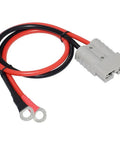 Heavy Duty Fifty Amp Ev Charging Pole Connector Featuring Thirty Centimeter Beefy Silicone Cord and ring terminals.
