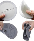 TKOWTB Bathtub Drain Stopper Silicone Drain Plug with Strong Suction Seal, 6-inch round design, flexible silicone material, shows suction capability.
