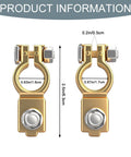 Go To Universal Negative And Positive Car Battery Terminal Kit with copper ends, dimensions 2.5in height by 0.63in/0.67in width.