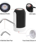 5 Gallon Electric Water Dispenser Pump For 2 To 5 Gallon Jugs, USB Rechargeable Water Bottle Pump With Reusable Caps For Screw Top Or Crown Top, Leakproof BPA Free Food Grade Materials.