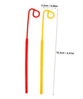 Red and yellow plastic blades with dimensions for 20 Pack Durable Plastic Grass Mower Blades Replacement for Lawn Care and Garden Jobs.