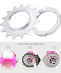 Beefy Steel Freewheel For Fixed Gear Bikes With Lockring, 13T 14T 15T 16T Cogs, Single Speed Sprocket Installation Diagram