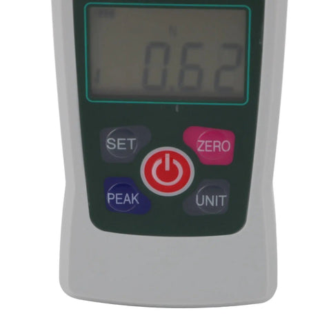 Portable Digital Force Gauge For Push And Pull Testing 1N To 10N With Built In Sensor Lightweight And Versatile Tool For Material Testing And Quality Control In Lab Or On Site. Front display showing 0.62
