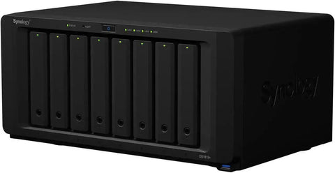 Killer Performance Quad Core 12 Bay All Flash Nas Server featuring a sleek black design with multiple drive bays for storage.