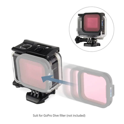 Waterproof GoPro Case for Hero 7 Black, Hero 6 Black, Hero 5 Black, and Hero (2018) with filter mount for diving