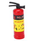 Dope Scale RC Car Fire Extinguisher Prop Lightweight Portable Rescue Gear Realistic Red Decor Solid Build For Axial Scx10 Wpl Mn Rock Crawlers Beast Mode Setup close-up of a red fire extinguisher with usage instructions.