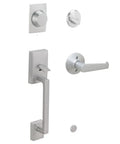 Inactive Handleset With Elan Lever Satin Chrome, Dummy Function Lockset, Non Locking Exterior With Through Bolt