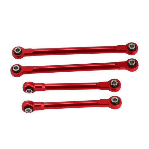 Aluminum Alloy Front And Rear Torsional Sway Bars Linkage Set For 1 To 7 UDR Upgrades Beefed Up Front And Rear Sway Bar Linkage Replacement CNC Machined Lightweight Durability Upgrade Kit For Dialed In Stability And Handling, red CNC aluminum RC linkage set