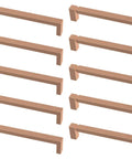 Copper Asymmetric Notched Cabinet Pull For Cabinets And Furniture, 5-1/16 Inch Center To Center Drawer Handle, 10-pack display