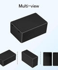 8 Pack Small ABS Plastic Project Box Electrical Enclosure For Power Electronics And Junction Wiring, DIY Friendly Black Compact Case External 2.76 By 1.77 By 1.14 Inches Durable Enclosures displayed in multi-view angles.