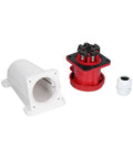 Three Phase IP67 Industrial Socket Set For 380 415V Power Supply 4 Pin 63A 3P And E Beefy ABS Connector For Industry Dock Wharf Metallurgy And Power Plants, white housing and red socket