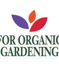 For Organic Gardening logo featuring colorful leaf designs, promoting sustainable gardening practices.