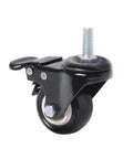 No Sweat Setup Dual Ball Bearing Casters Set Of Four 2.5 Inch Black furniture wheel with swift locking brake and mount.