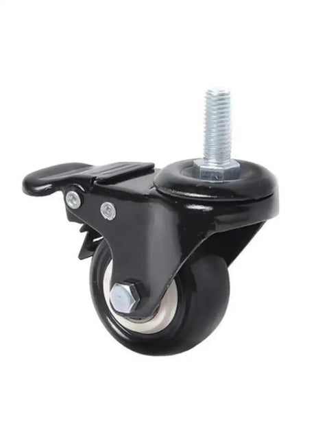 No Sweat Setup Dual Ball Bearing Casters Set Of Four 2.5 Inch Black furniture wheel with swift locking brake and mount.
