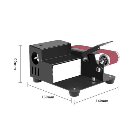 Heavy Duty Pneumatic Mini Belt Sander And Air Powered Belt Grinder For Deburring Collision Repair Lightweight handheld finisher side view with adjustable speed.