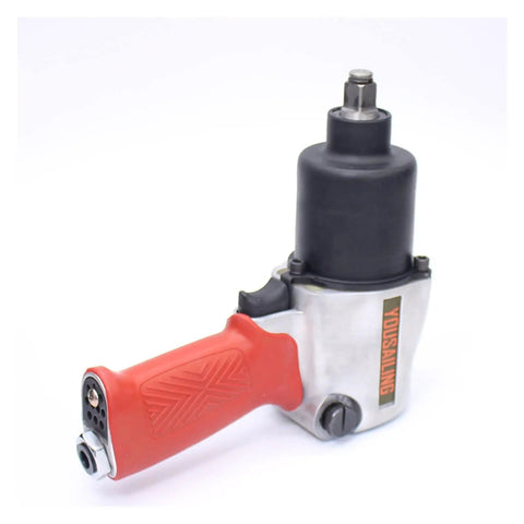 Hardcore Half Inch Air Impact Wrench Delivers A Beefy 680 Nm Kick To Crush Any Rusty Stud Or Job Site Bolt Without Breaking A Sweat For Weekend Builders And Shop Pros, showing red rubber grip and metal body.
