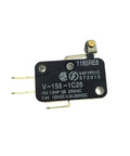 Micro Limit Switch With Short Roller Lever Arm SPDT Snap Action, 15A 250VAC, 1NO 1NC, 38x28x10mm, Plastic And Metal Housing.