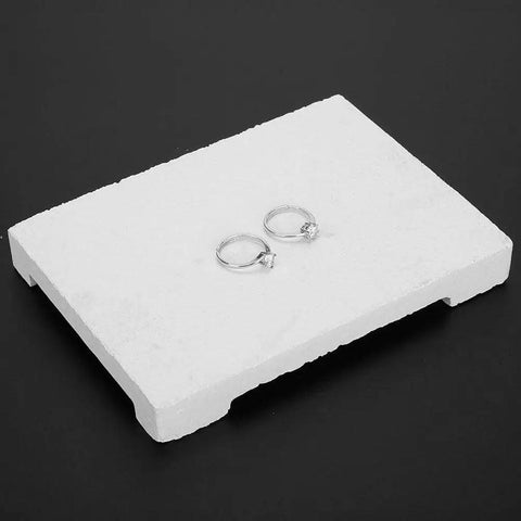 Heat Resistant Quartz Soldering Board For Jewelry Making And Repairs, Flame Retardant Work Surface Up To 2000 C with rings on top