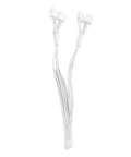 Fresh Sleeved Pcie 5.0 Extension Cable For Dope Gpu Power Delivery And Tight Rig Routing With Dependable 16 Awg Wiring built for Nvidia RTX 4090 4080 and 3090 Ti 4 to 8 Pin Adapter, displaying a white, flexible cable with multiple connectors.
