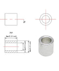 Technical diagram and steel column from Hexagonal Eccentric Columns Set For V Wheel Linear Motion Adjustable Up To 0.79mm