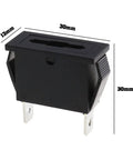Heavy Duty Five Pack Standard Blade Fuse Holders Panel Mount for Auto Wiring Safety 12V 30A side view with measurements.