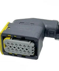 Heavy Duty Abs Sensor Wiring Harness Connector Plug Replacement For Cars And Trucks Compatible With 1 1703639 1 And 2 1703639 1 side view of connector with yellow and gray detailing.