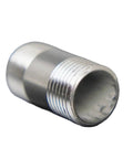 Close-up of Stainless Steel Male Round Nipple Connector, Heavy Duty BSPT to NPT, 1/8 to 2 Inch Pipe Fitting for Water and Gas