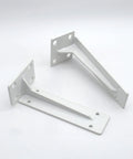 Bulletproof Pair Of Heavy Duty Retro Shelf Brackets Rock Solid Triangle Corner Supports For Diy Open Shelves And Wall Mounts In Kitchen Bedroom Garage 19 7 Inches White