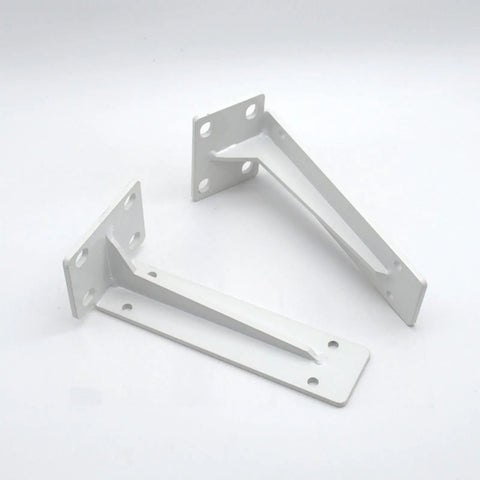 Bulletproof Pair Of Heavy Duty Retro Shelf Brackets Rock Solid Triangle Corner Supports For Diy Open Shelves And Wall Mounts In Kitchen Bedroom Garage 19 7 Inches White