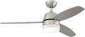 Beltre Dual Mount 52 Inch Ceiling Fan With LED Light Kit And Remote Control Dimmable 12 Watt Integrated LED 900 Lumens Silver Blades