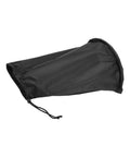 Hella Solid EV Charger Port Cover With A Super Snug Magnetic Seal And A Lightweight Foldable Shape To Keep Your Electric Cord Dry And Fully Shielded From Gnarly Weather Outdoors, black waterproof cover folded with drawstring.