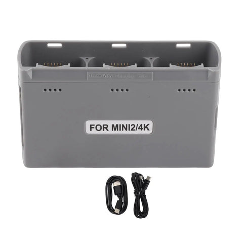 On The Go Portable Drone Battery Charging Hub For Mini 2 Mini SE And Mini 2 SE with cables, front view