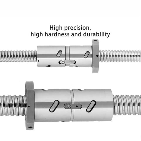 Top Tier C5 Grade Ballscrew Set With Premium Ball Nut For CNC Machines, showcasing high precision, steel construction, and durability.