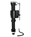 Universal Quiet Toilet Fill Valve And Comprehensive Repair Kit, tall black adjustable valve for bathroom DIY repairs.