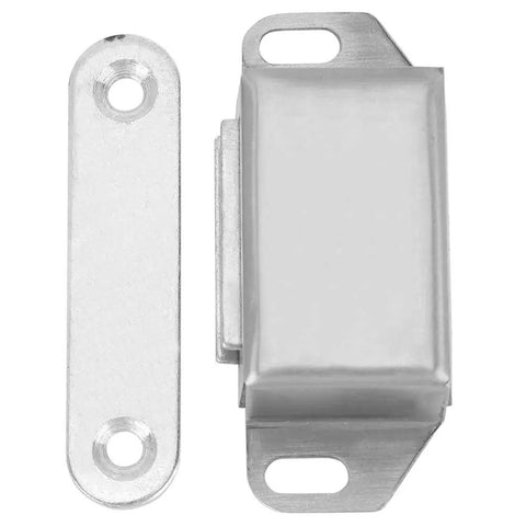 Magnetic Door Catch Stainless Steel 5 Pack For Bathroom And Kitchen Cabinets, showing latch and plate, strong magnetic closer