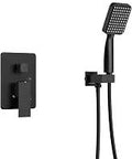 Matte Black Rainfall Shower System With High Pressure 8 Inch Rain Shower Head And Handheld Shower Head Boss Level Luxury Wall Mounted Mixer