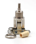 3 Way Toggle Guitar Switch With Cream Tip For Les Paul Style Guitars Easy Soldering Pre Tin Nickel Plated Durable Build Fits Epiphone And Narrow Body Les Pauls No Fuss Quick Swaps For Semi Hollow And Solid Body Electric Guitars, with cream tip and nickel-plated frame