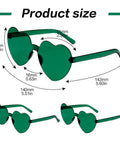Heart Shaped Neon Green Sunglasses For Women And Men Unisex Rimless Glasses Lightweight All Day Comfort And Fun Party Accessory