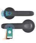 Fingerprint scanner on Straight Up Secure Fingerprint Smart Lock for Front Door with smartphone access and biometric features.