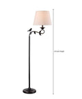 Birdsong Swing Arm Floor Lamp With Oil Rubbed Bronze And Gold Highlights Finish Rustic Style Standing Light With White Tapered Shade