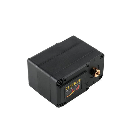 Black 360 degree robotic servo motor with magnetic encoder and serial bus, 7.4V, 19Kg torque, ideal for robotic arms.