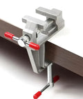 Dope Versatile Aluminum Alloy Vise For Desktop Or Handheld Use Adjustable Jewelry And Electronics Workstation Clamp Tabletop Ready Multi Function Metal Fixture For Crafting Repairs And Precise Holders, aluminum vise clamped to tabletop